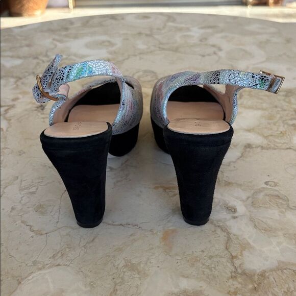 Sacha London Elga Suede Leather Open Toe Slingback Platform Heels - Picture 6 of 11